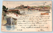 Deveny Borough of Bratislava Slovakia Postcard River Multiview 1896 Posted picture