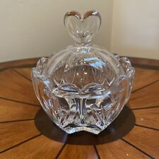 Marquis by Waterford Crystal Round Dish With Heart Design Lid Trinket Romantic picture