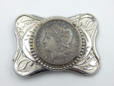 Vintage 1888 Morgan Silver Dollar Western Belt Buckle picture