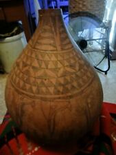 *AWESOME VINTAGE MASSIVE  DETAILED CARVED WATER GOURD AFRICAN   SUPER* picture