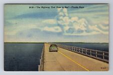 FL-Florida, Highway That Goes To Sea, Antique, Vintage Souvenir Postcard picture