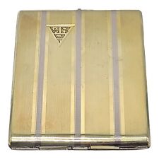 Vintage 18k Gold Stripe Cigarette Case Designer S.O.B Engraved WRD picture