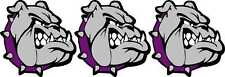 2in x 2in Right Facing Purple Collared Bulldog Mascot Vinyl Stickers Car Decals picture