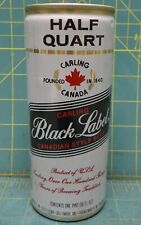 Half Quart Carling Black Label Canadian Style Beer Top Opened Pull Tab  picture