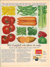 1962 CAMPBELL'S QUALITY SOUP Vegetable Color Food Vintage Print Ad picture