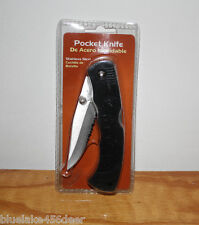 3 1/2 Pocket Knife Serrated Blabe De Acero Inoxidable Easy Open w/ Pocket Clip   picture