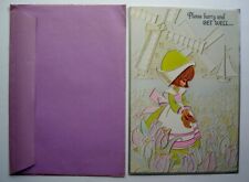 VTG 1971 Large Get Well Greeting Card, Fashionabelles of Holland, w/ Envelope picture