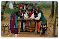 POSTCARD 1917 WWI Russian Poland folk costume ethnic peasant family antique old picture
