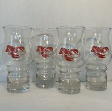 Vintage Red Lobster Hurricane 16 oz Barware Glasses 1980s Libbey Set of 4 picture