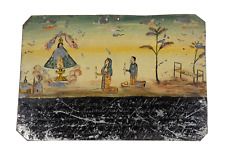 1940 Mexican Ex Voto Painting on Tin, Man and Woman Praying, Retablo Folk Art picture