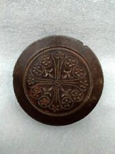 Vintage Iron Fine Hand Carved Mold Old Indian Heavy Iron Round Shape Mold picture