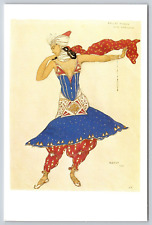 Leon Bakst Art Anna Pavlova Costume Ballet Oriental Fantasy Vtg Postcard A9 picture