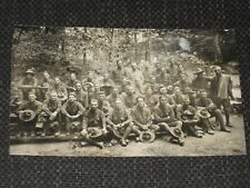 Original WWI Real Photo US ARMY DOUGHBOYS CAMPAIGN HATS CRUTCHES WOODS 1430 picture