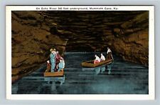 Mammoth Cave, KY-Kentucky, Echo River, Oar Boats, Vintage Postcard picture
