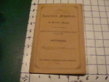 Original 1866 sept; THE AMERICAN FREEDMAN a monthly journal VOL 1 #6 & National picture