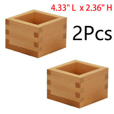 Set of 2 Japanese Wood Wooden Sake Cup Masu Box 4.33