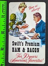 Antique 1946 Swift's Ham and Bacon Graphic Family Pocket Calendar picture