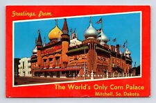 Greetings from World's Only Corn Palace Mitchell South Dakota SD Postcard picture