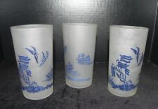 Scarce Set of 3 Frosted Blue Willow 5