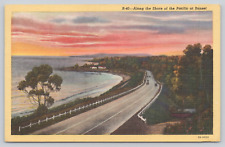 Pacific Coastline Highway 101, El Camino Real Sunset, Santa Barbara CA Postcard picture