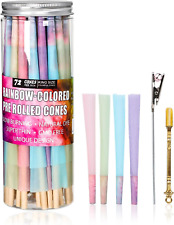 Colorful King Size Pre Rolled Cones 72 Pack 18 Each In Pink Blue Purple Green picture