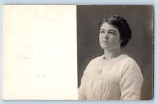 Elgin Oregon OR Postcard RPPC Photo Pretty Woman White Dress Studio c1910's picture