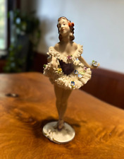 Vintage Volkstedt Porcelain Lace Ballerina Figurine picture