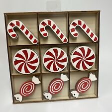 NEW Holiday Time Wooden MINI Ornaments Christmas DIY Candy Cane Red SET OF 27 picture