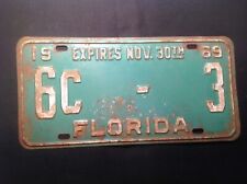 Florida License Plate 1969 Miami Palm Beach 6C-03 picture