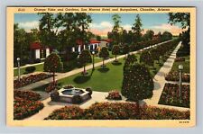 Chandler AZ-Arizona, Orange Vista Gardens San Marcos Hotel Linen c1944 Postcard picture