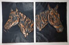 Vintage Copper (?) 3D Embossed Horse Head Art Pictures 8 ½