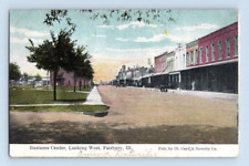 1909. FAIRBURY, ILL. BUSINESS CENTER, LOOKING WEST. POSTCARD BQ23 picture