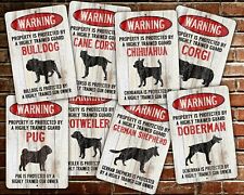Beware of Dog - Warning Guard Dog Aluminum Sign - Pick your breed picture