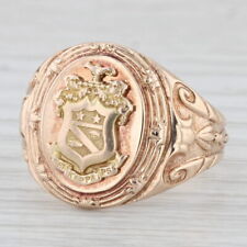 Phi Kapp Psi Signet Ring Vintage 10k Yellow Gold Greek Fraternity Size 10.25 picture