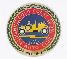 1968-1993 Gold Coast Antique Auto Club Inc -Australia- Car Grill Badge Emblem picture