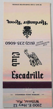 CLUB ESCADRILLE-HARDANGER ROOM MATCHBOOK COVER * WILMAR, MINNESOTA picture