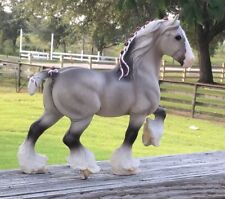Breyer Retired Dapple Grey Shire Draft Horse Stallion With Red Ribbons Gorgeous picture
