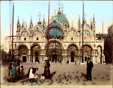 Italy, Venice, Facade della Chiesa S. Marco Vintage print, albumin print picture