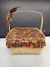 Longaberger 1997 Large Basket W/ Handle Liner Protector Tie Fall Leaves 12x12 picture