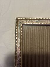 Vintage 8x10 Gold Metal Ornate Picture Frame w/ Easel Stand picture
