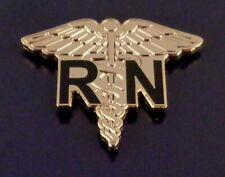 RN Registered Nurse Caduceus Medical insignia GOLD Lapel Pin 1
