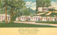 Associated 1940s Redland Court Postcard New Smyrna Beach Florida roadside 3955 picture