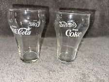 Coca Cola Lot Of (2) 5” Tall Coke Glasses Vintage Libbey picture