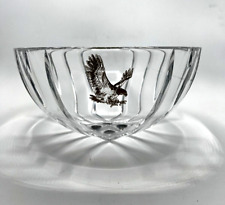 Riedel Large Crystal Bowl w/Eagle Signed Vintage 9.75