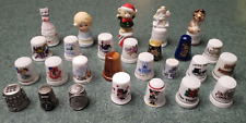 Lot of 27 Thimbles-Souvenir Collection- Disney, Porcelain, Bisque, Pewter, Wood picture