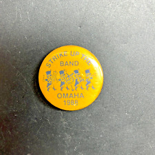 Vintage Strike Up The Band Omaha 1988 Yellow Round Pin picture