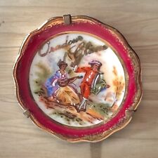 Hand-Painted Limoges France Miniature Plate Signed Artist Courting Scene 2” picture