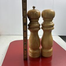 Wooden Salt Shaker and Pepper Mill Grinder Set Birch 8” NWT picture