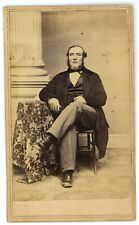 Antique CDV Circa 1860s Nelson Large Handsome Man Chin Beard Springfield, MA picture