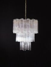 RESERVED: Large three-Tier Venini Murano Glass Tube Chandelier – 48 glasses picture
